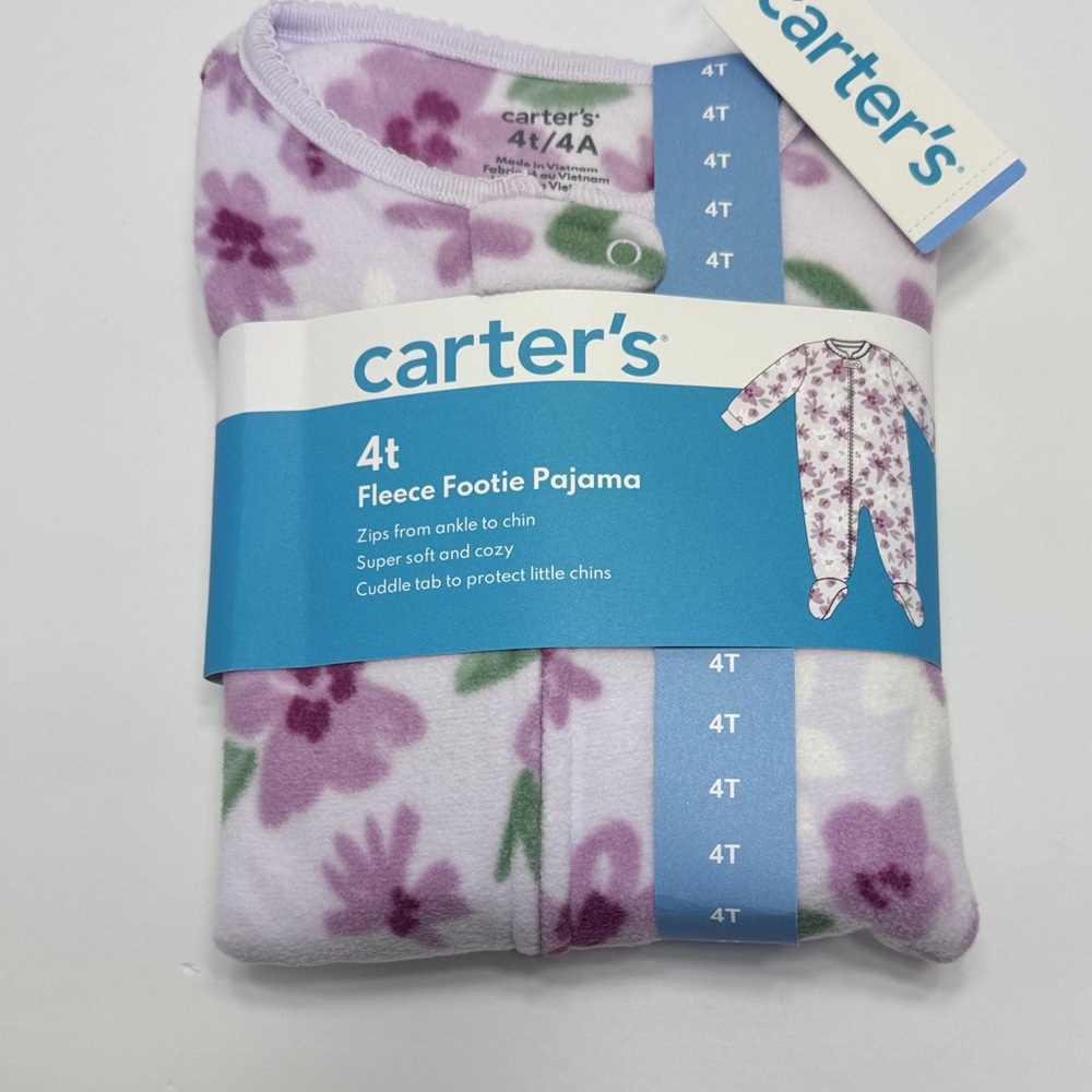 Carter's Lavender Floral Fleece Footie Pajama